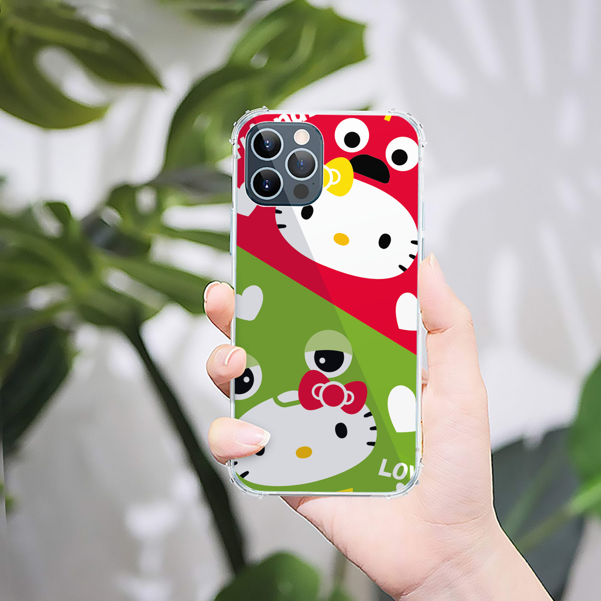 （画像用） Hello Kitty ハローキティ 【iPhone 12シリーズ対応】透明スマホケース（クリアソフトケース）